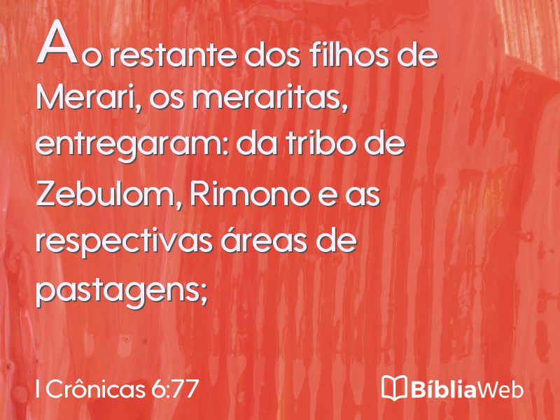 I Crônicas 6:77 em imagem para compartilhar