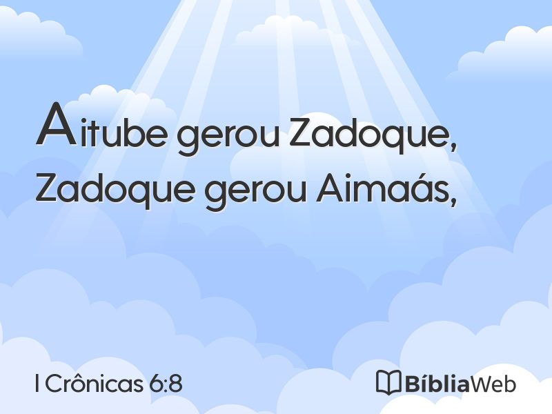 I Crônicas 6:8 em imagem para compartilhar