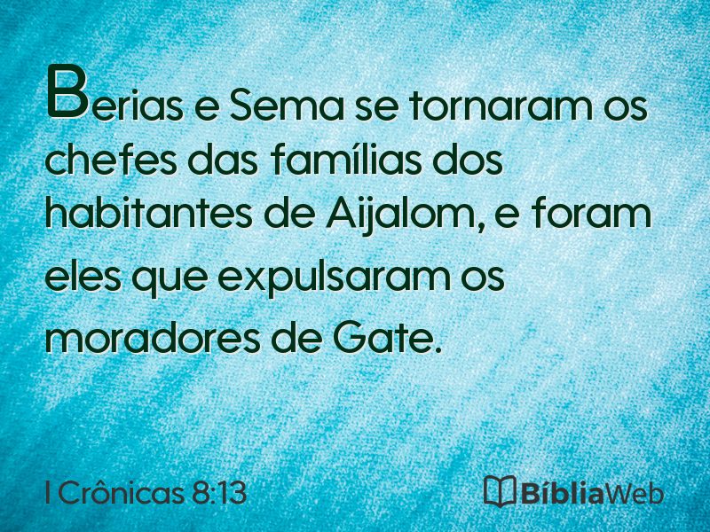 I Crônicas 8:13 em imagem para compartilhar