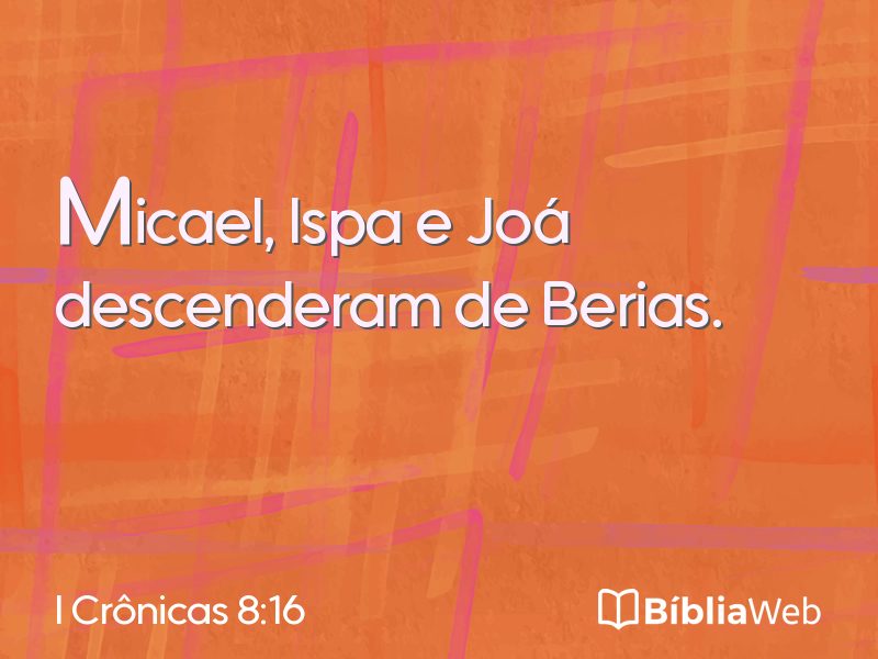 I Crônicas 8:16 em imagem para compartilhar