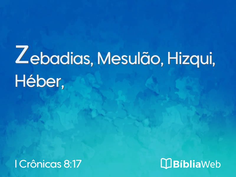 I Crônicas 8:17 em imagem para compartilhar