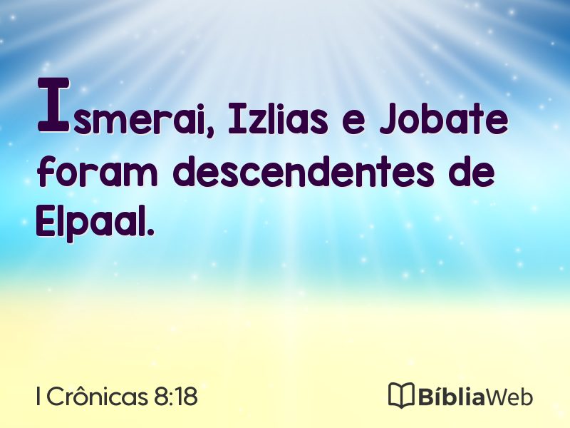 I Crônicas 8:18 em imagem para compartilhar