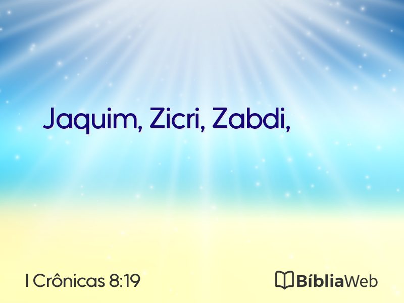 I Crônicas 8:19 em imagem para compartilhar