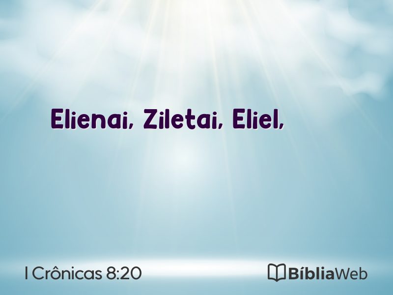 I Crônicas 8:20 em imagem para compartilhar
