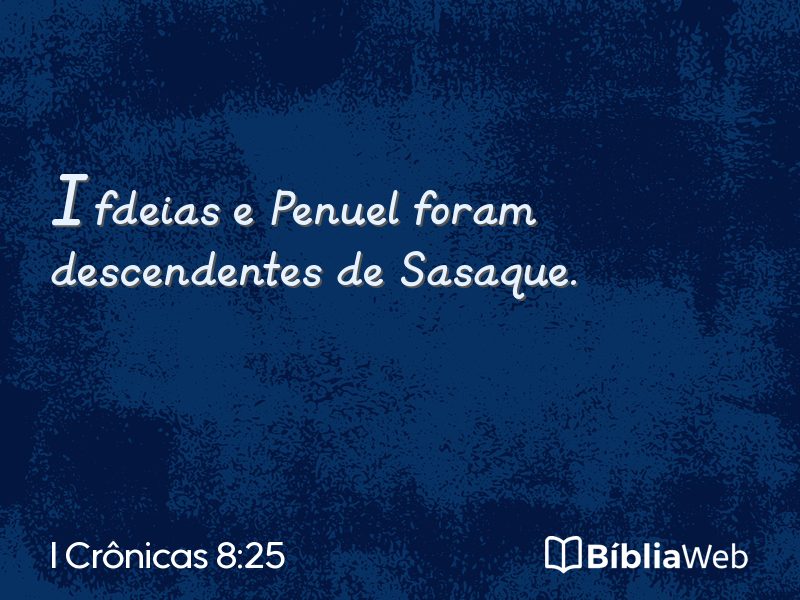 I Crônicas 8:25 em imagem para compartilhar