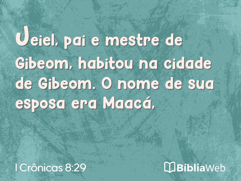 I Crônicas 8:29 em imagem para compartilhar