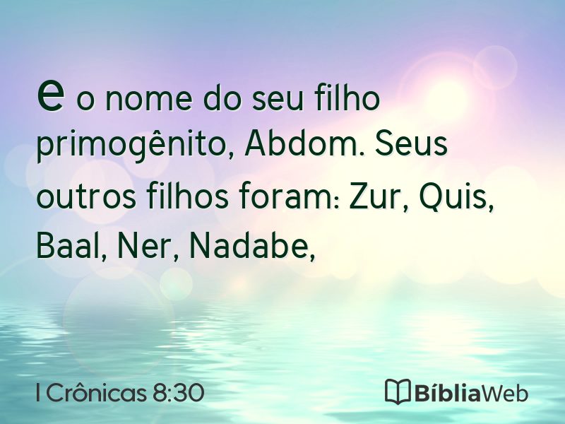 I Crônicas 8:30 em imagem para compartilhar