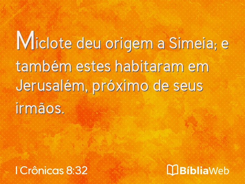 I Crônicas 8:32 em imagem para compartilhar
