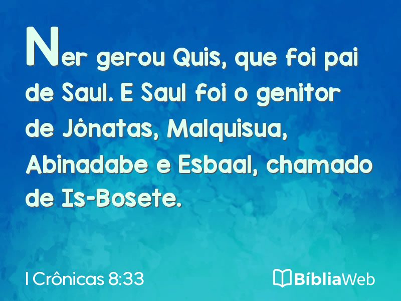 I Crônicas 8:33 em imagem para compartilhar