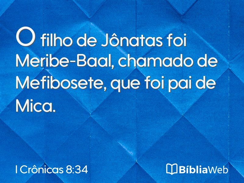 I Crônicas 8:34 em imagem para compartilhar
