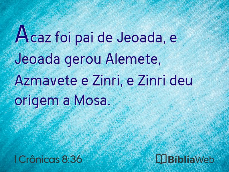I Crônicas 8:36 em imagem para compartilhar