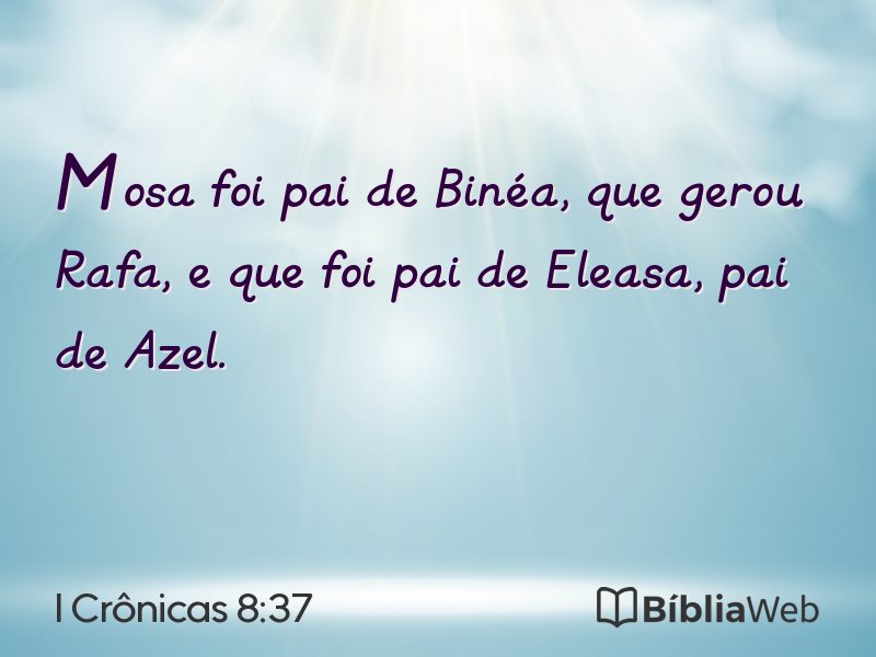 I Crônicas 8:37 em imagem para compartilhar