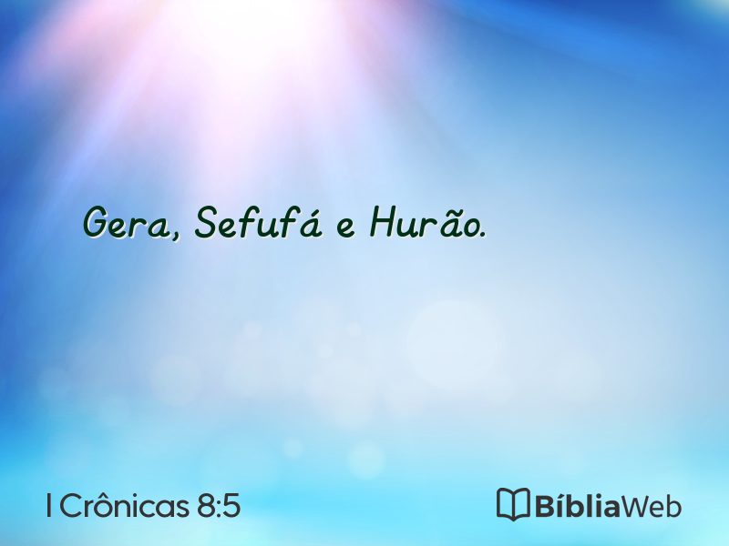 I Crônicas 8:5 em imagem para compartilhar