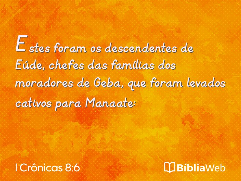 I Crônicas 8:6 em imagem para compartilhar