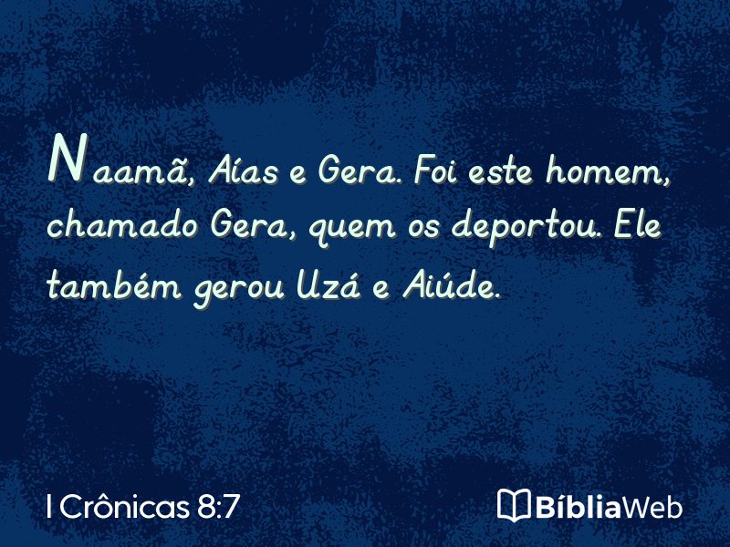I Crônicas 8:7 em imagem para compartilhar