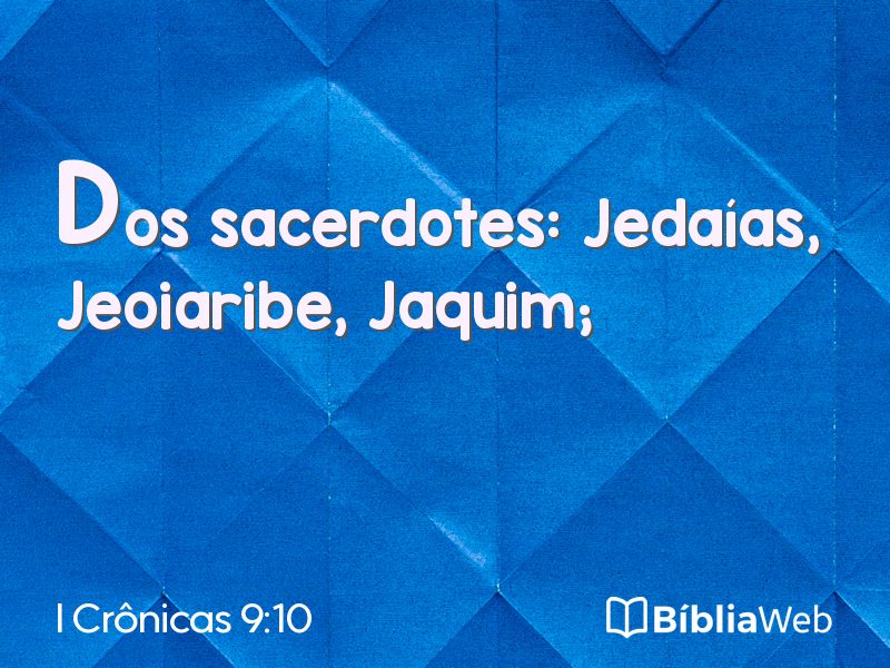 I Crônicas 9:10 em imagem para compartilhar