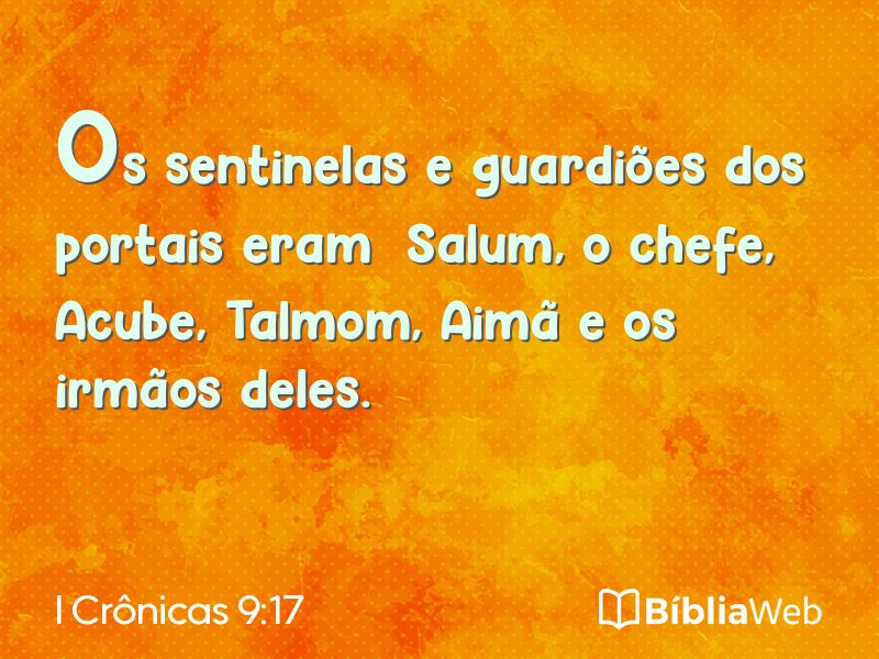 I Crônicas 9:17 em imagem para compartilhar