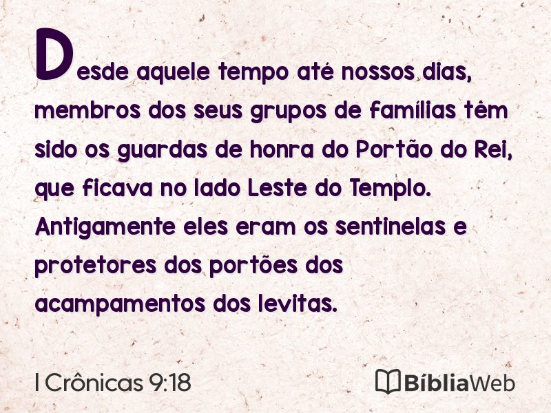 I Crônicas 9:18 em imagem para compartilhar