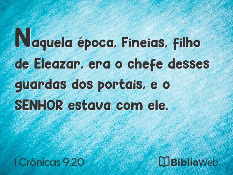 I Crônicas 9:20 em imagem para compartilhar