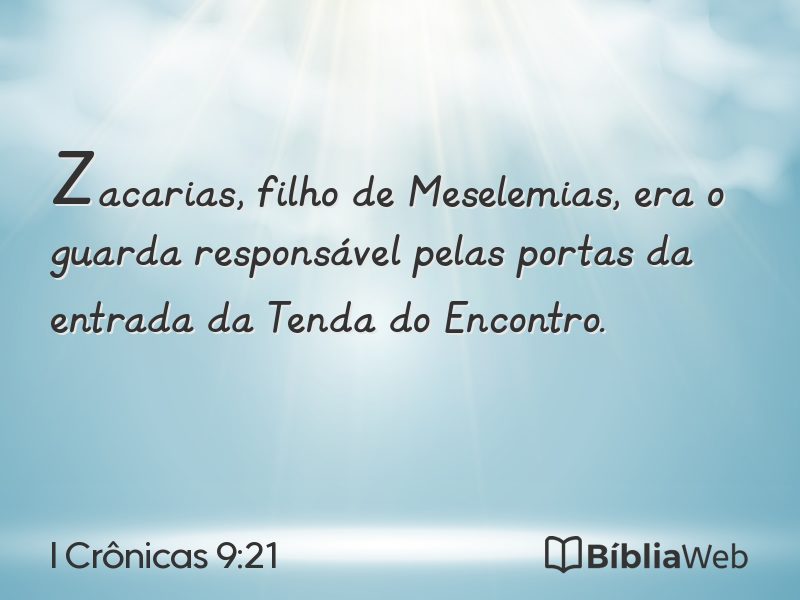 I Crônicas 9:21 em imagem para compartilhar