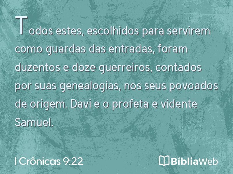I Crônicas 9:22 em imagem para compartilhar