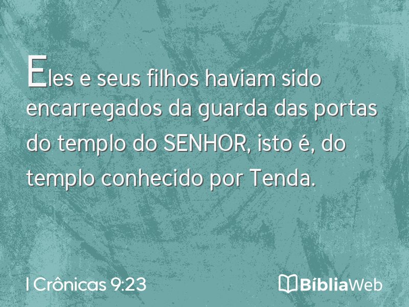 I Crônicas 9:23 em imagem para compartilhar