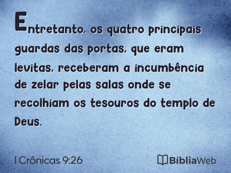 I Crônicas 9:26 em imagem para compartilhar