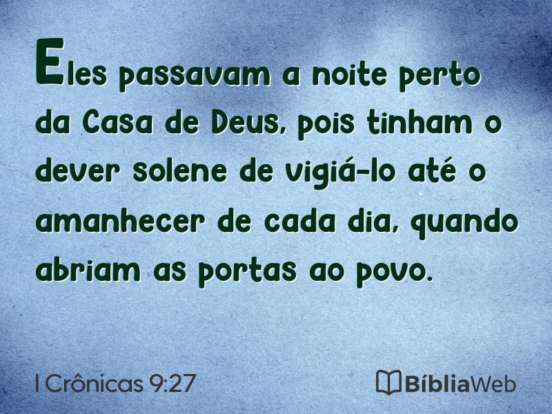 I Crônicas 9:27 em imagem para compartilhar