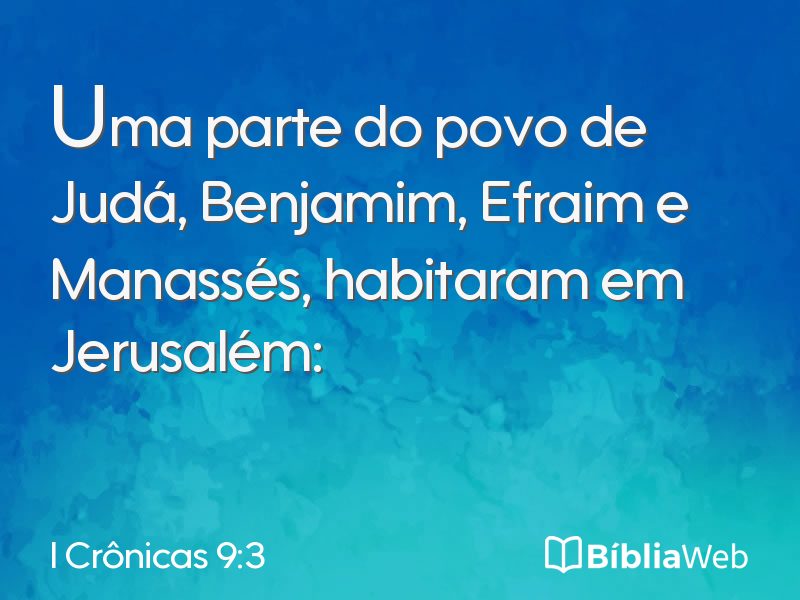 I Crônicas 9:3 em imagem para compartilhar