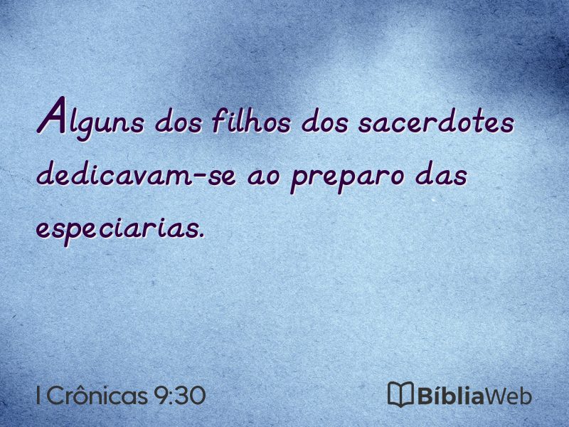 I Crônicas 9:30 em imagem para compartilhar