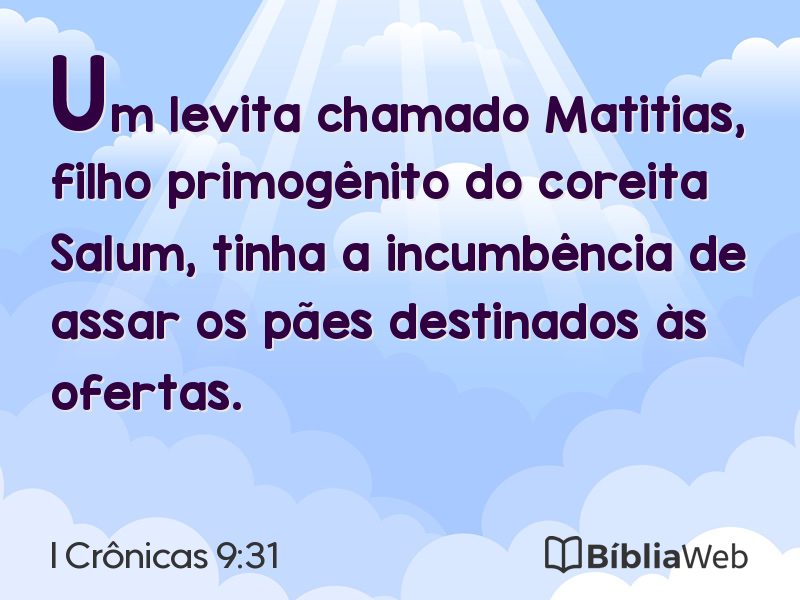 I Crônicas 9:31 em imagem para compartilhar