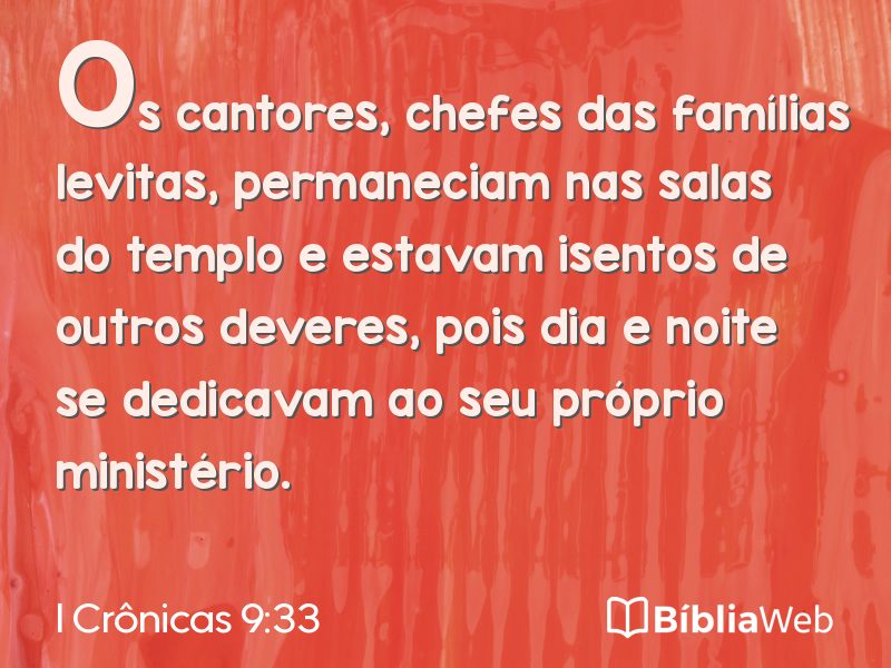 I Crônicas 9:33 em imagem para compartilhar