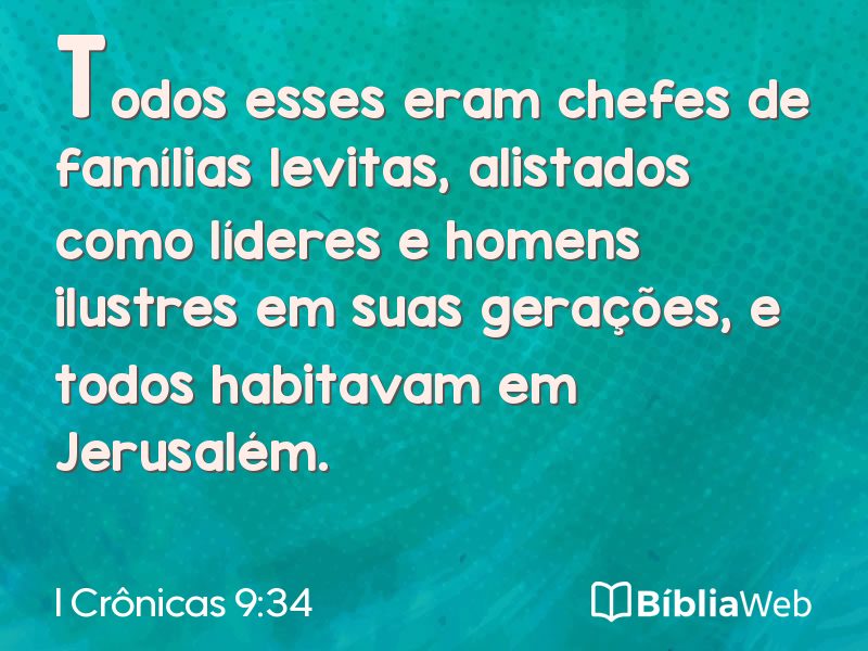 I Crônicas 9:34 em imagem para compartilhar