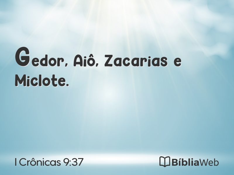I Crônicas 9:37 em imagem para compartilhar