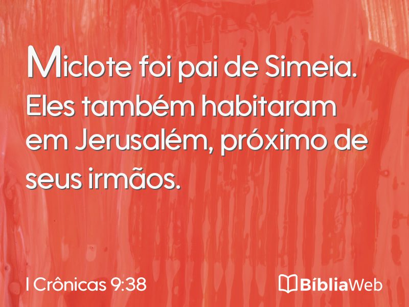 I Crônicas 9:38 em imagem para compartilhar