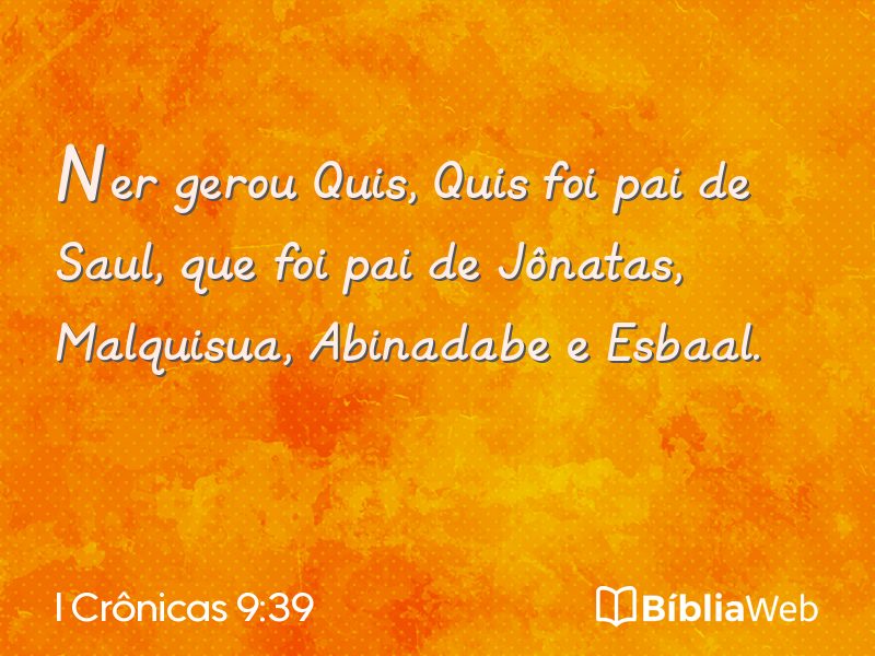I Crônicas 9:39 em imagem para compartilhar