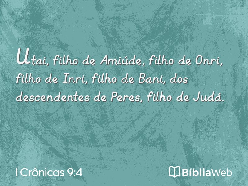 I Crônicas 9:4 em imagem para compartilhar