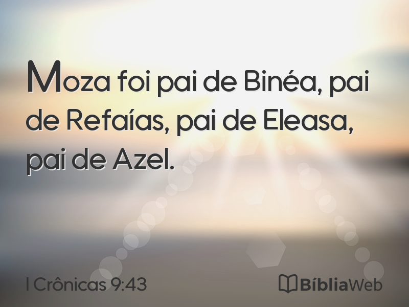 I Crônicas 9:43 em imagem para compartilhar