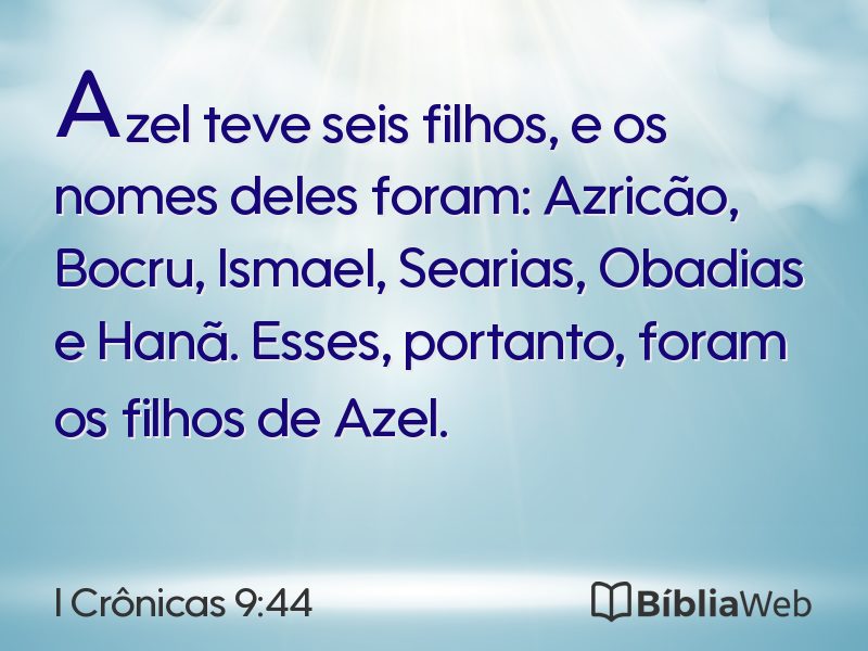 I Crônicas 9:44 em imagem para compartilhar