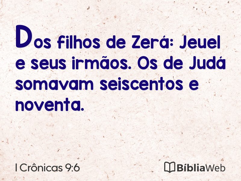 I Crônicas 9:6 em imagem para compartilhar
