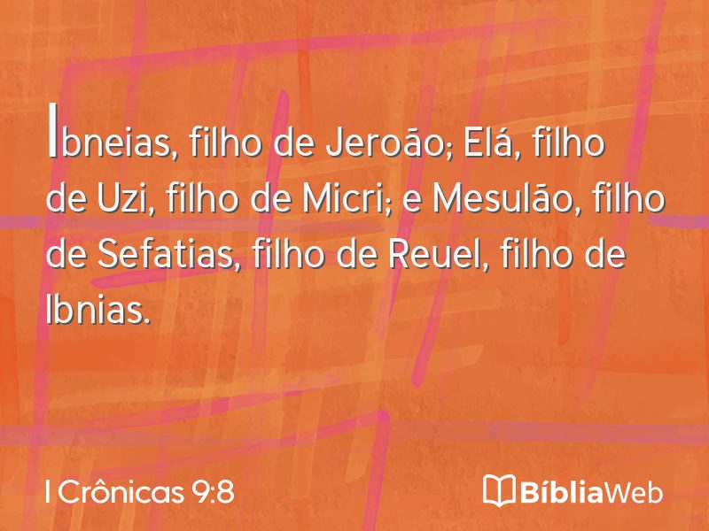 I Crônicas 9:8 em imagem para compartilhar