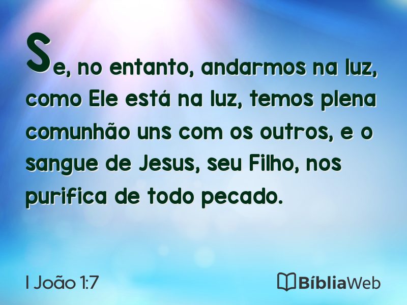I João 1:7 em imagem para compartilhar