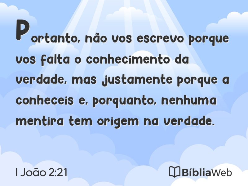 I João 2:21 em imagem para compartilhar