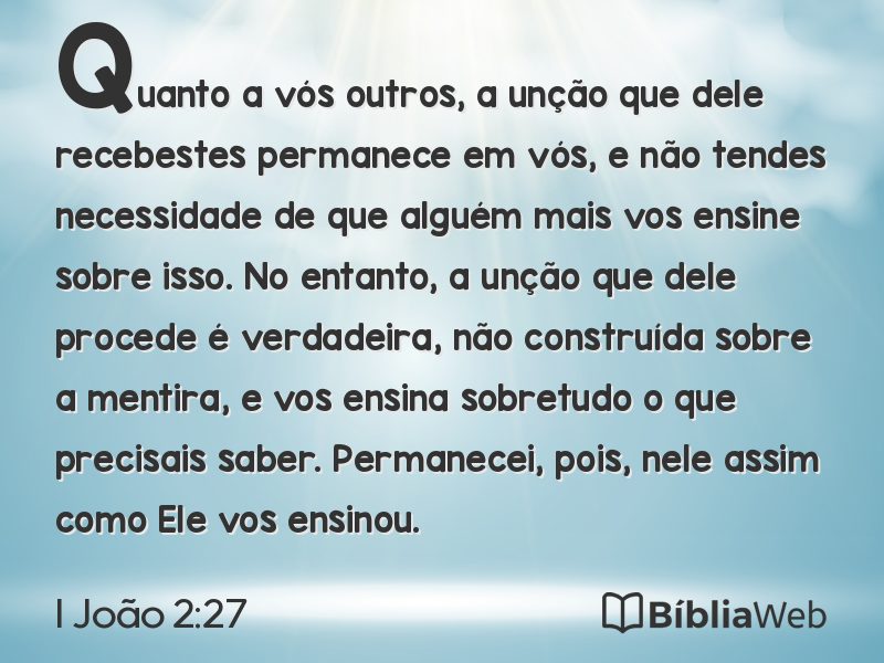 I João 2:27 em imagem para compartilhar