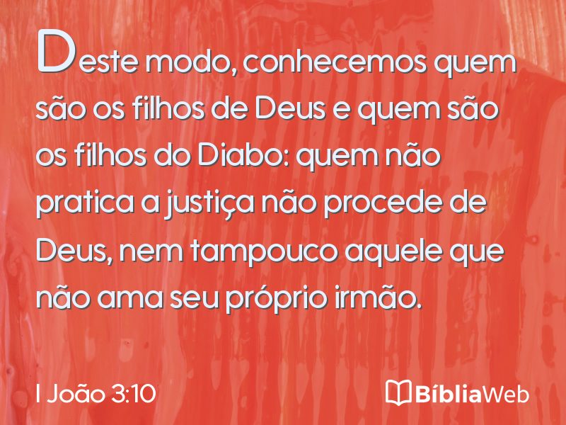 I João 3:10 em imagem para compartilhar