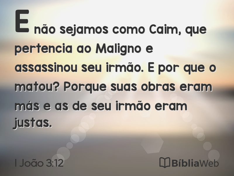 I João 3:12 em imagem para compartilhar