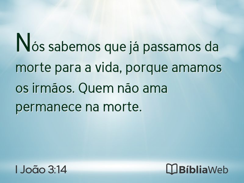 I João 3:14 em imagem para compartilhar