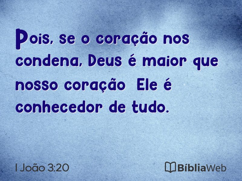 I João 3:20 em imagem para compartilhar
