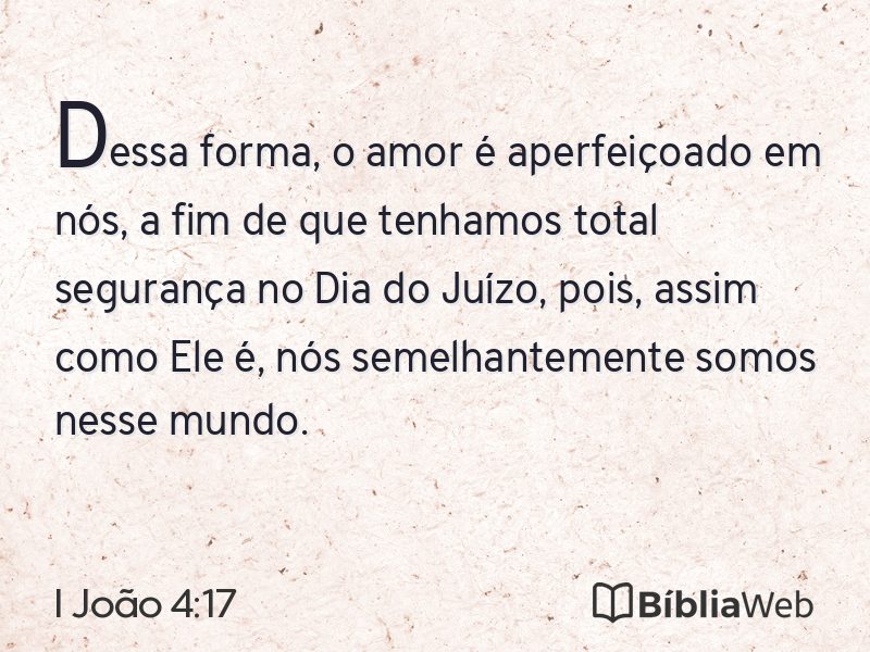 I João 4:17 em imagem para compartilhar