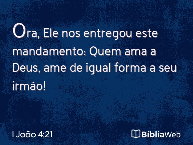I João 4:21 em imagem para compartilhar